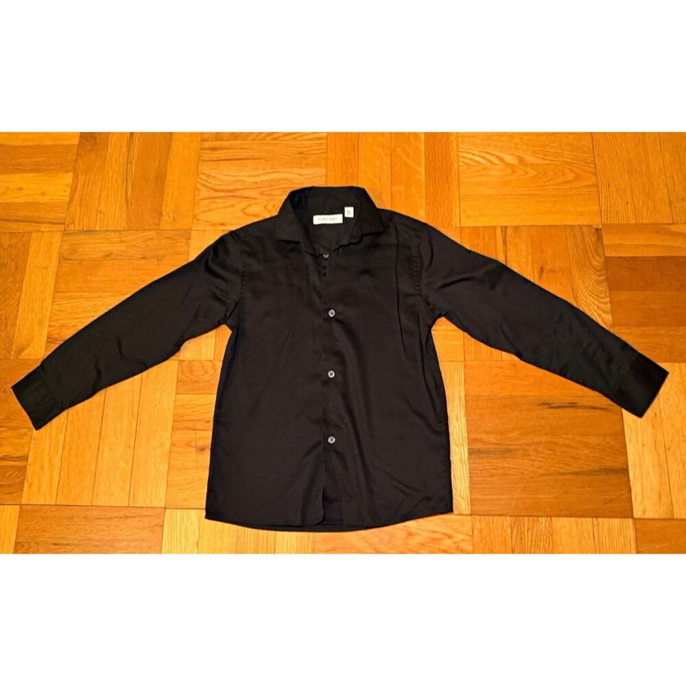 Calvin Klein Boys Size 7 Black Button-Up Shirt
